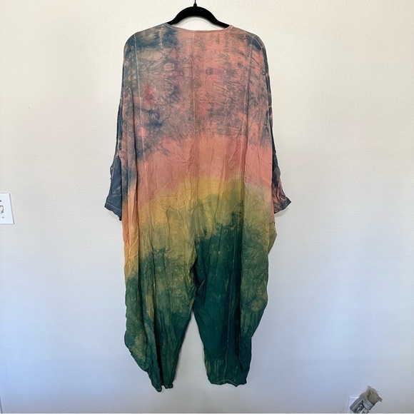 Amaru America tie dye custom bohemian jumpsuit one size long sleeve regular - Picture 2 of 4